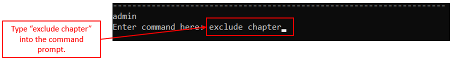Exclude Command Chapter mode: ChapterName Command